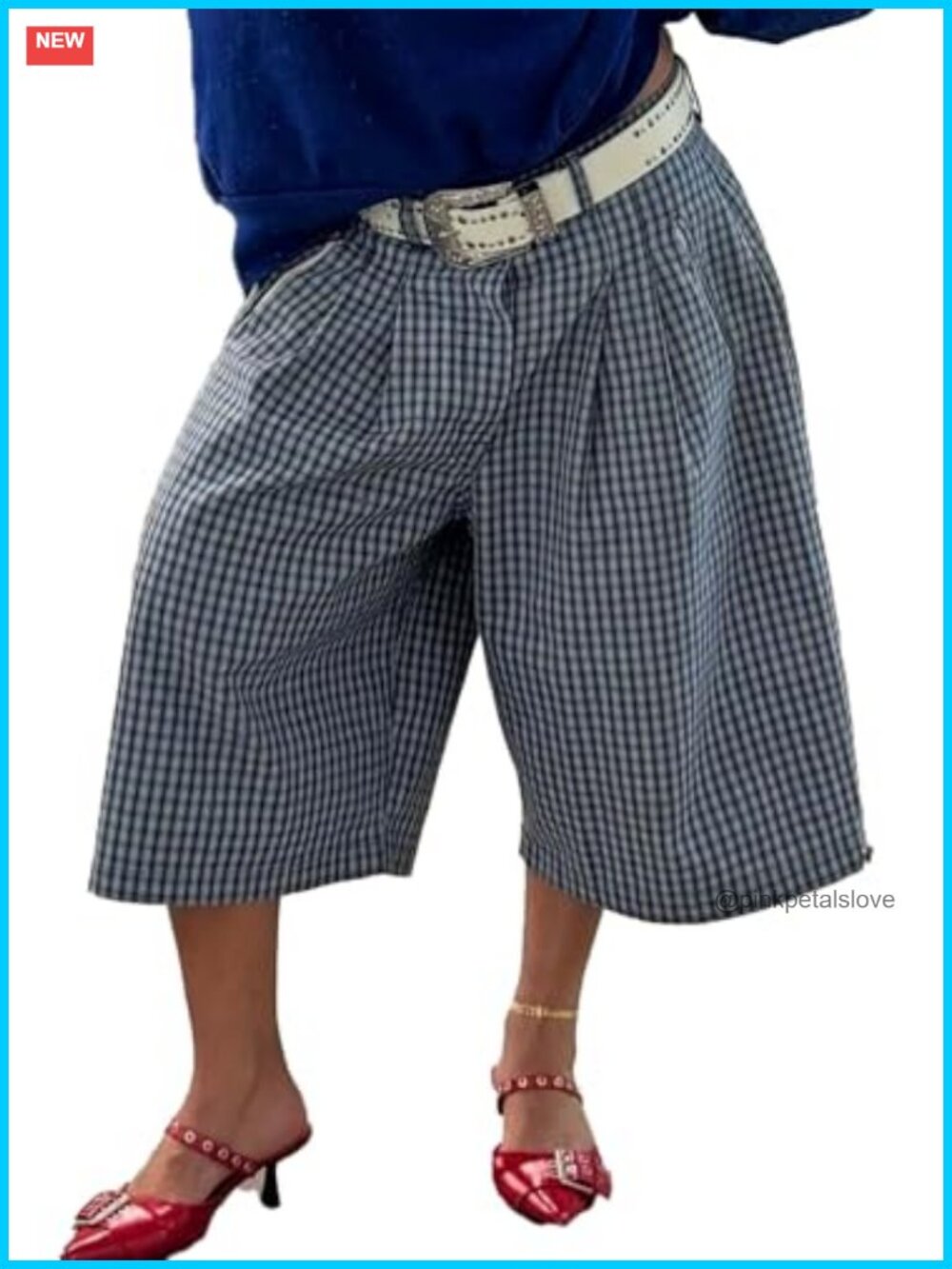 Women's Baggy Wide Leg Capri Pants High Waisted Cropped Cargo Pants